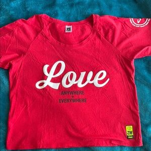Zumba Red Love Tee Short Sleeve M